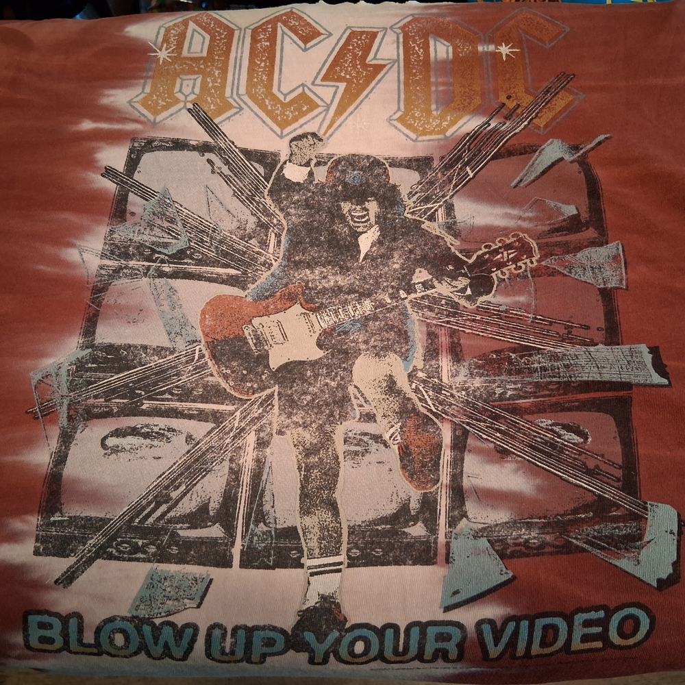 AC/DC Graphic Tee in Rust, Black, White